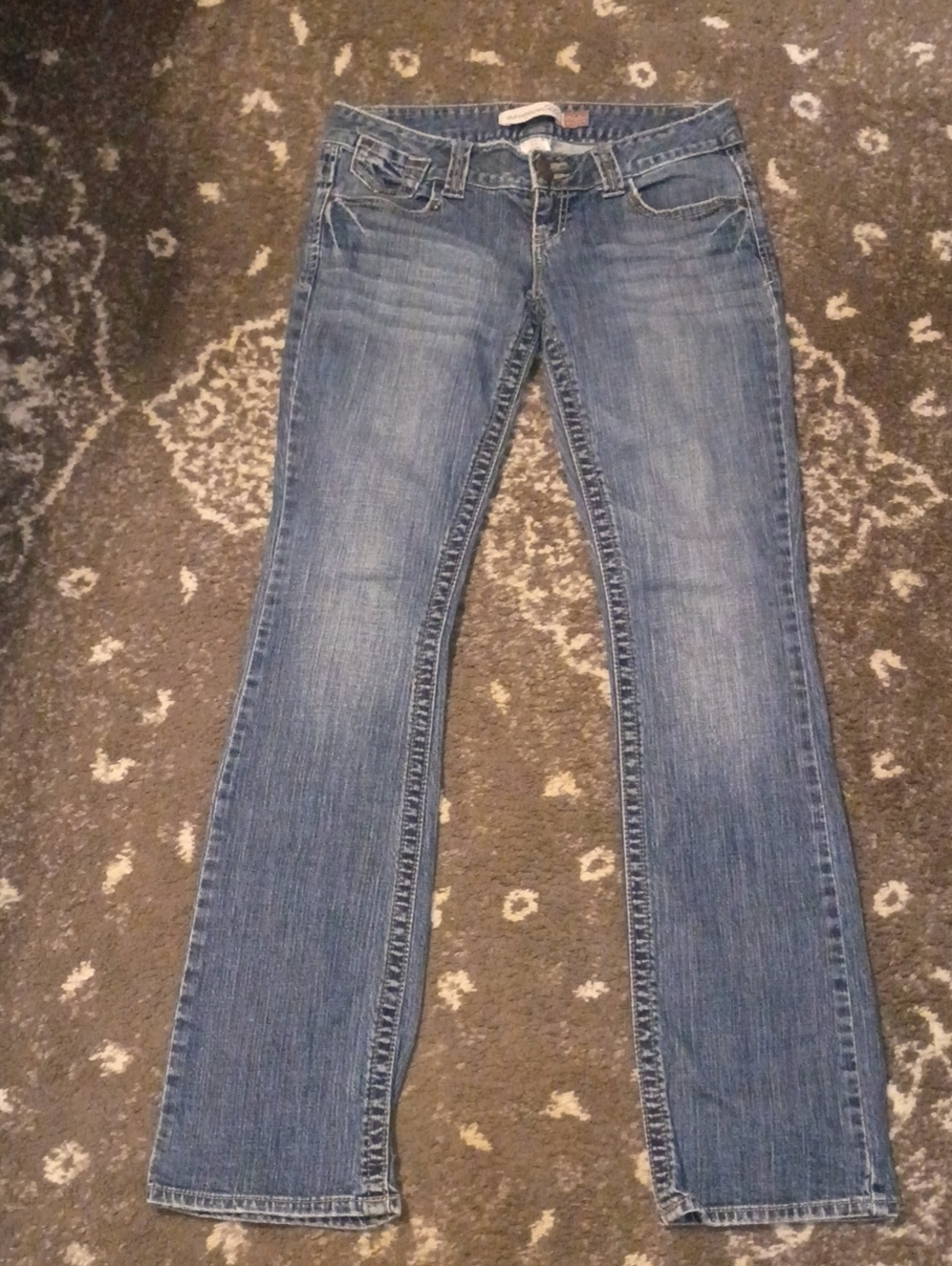 Vintage Aeropostale Women's Bootcut Jeans in Faded Blue (Circa 2003)